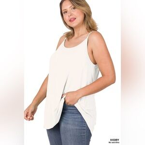 Zenana Reversable Ivory Tank Top
